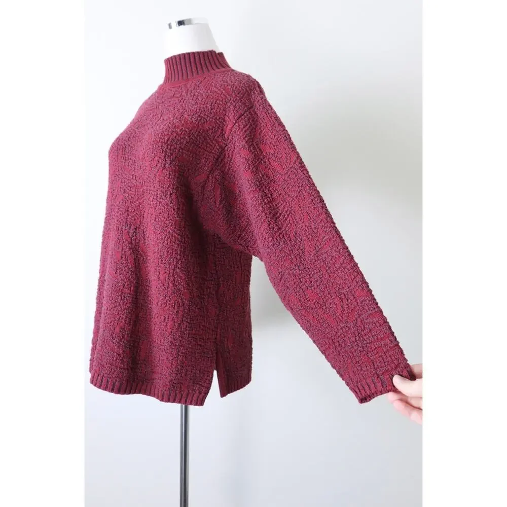 Chris Triola Size S 100% Cotton Red Knit Sweater Pullover One of A Kind - Picture 6 of 11